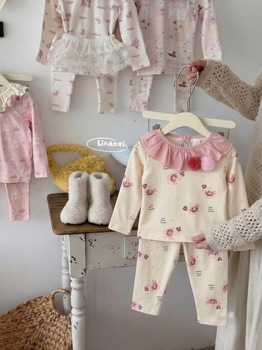 sét bộ dài tay zip hàn đẹp bé gái