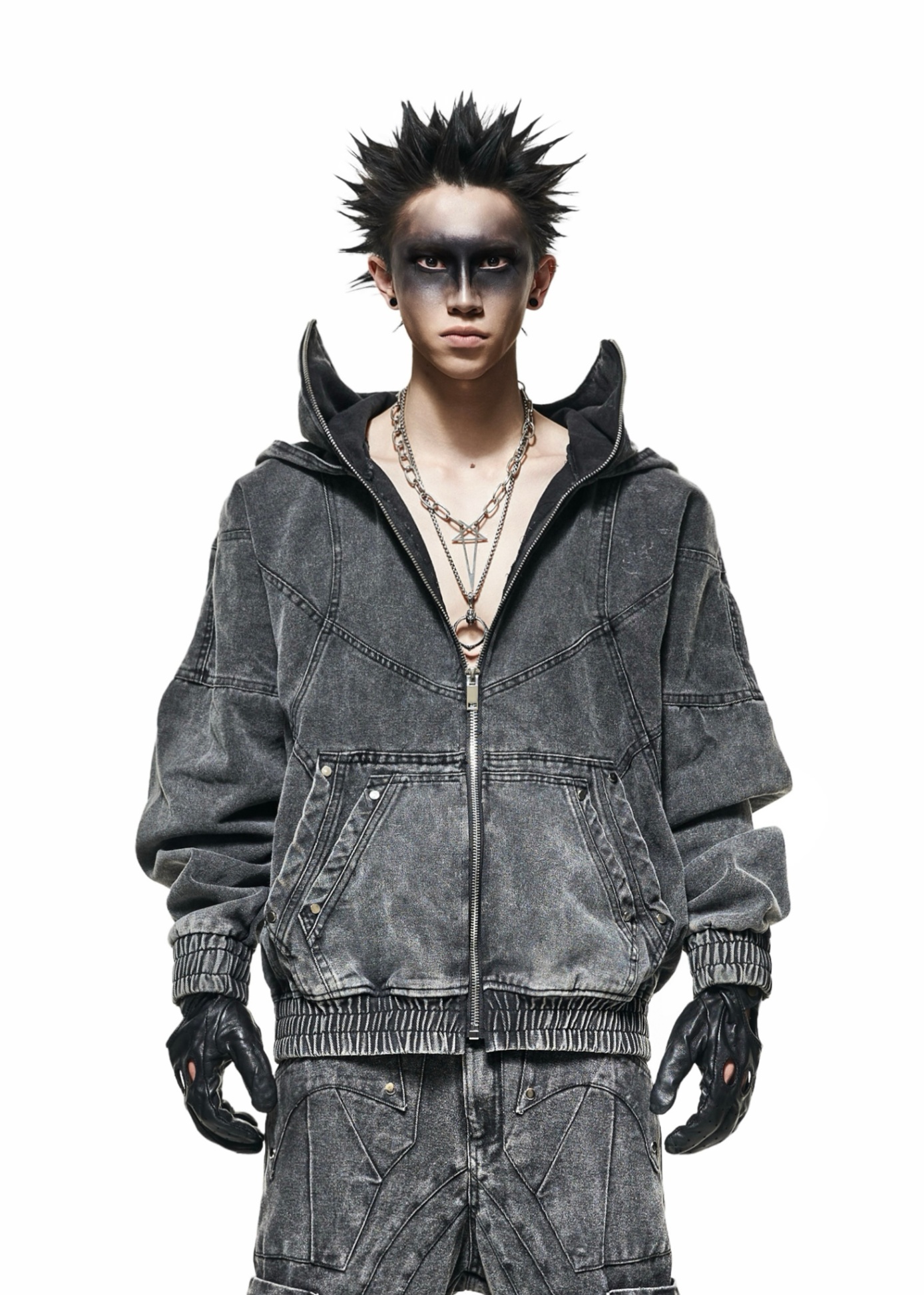 AH.026 Denim Wash Ninja Hoodie