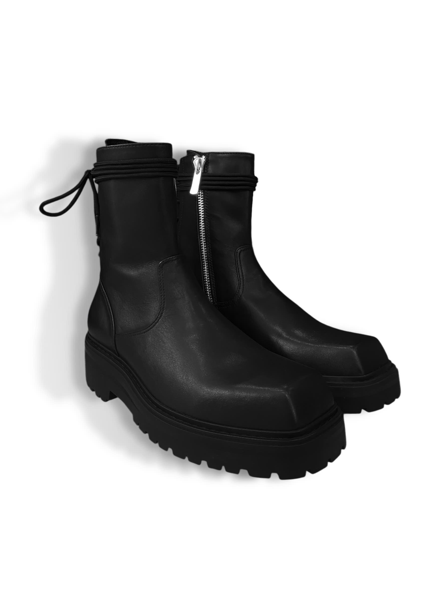 GW942B - Square Toes Back Lace-up Combat Boots