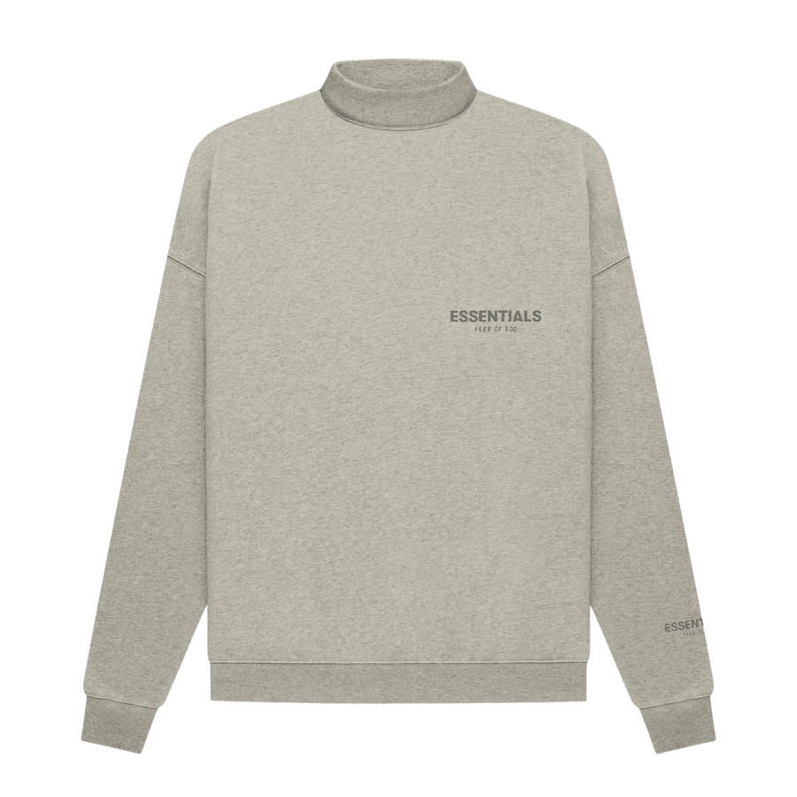 Áo Sweater Fear Of God Essentials Pullover Mockneck Dark Heather Oatmeal