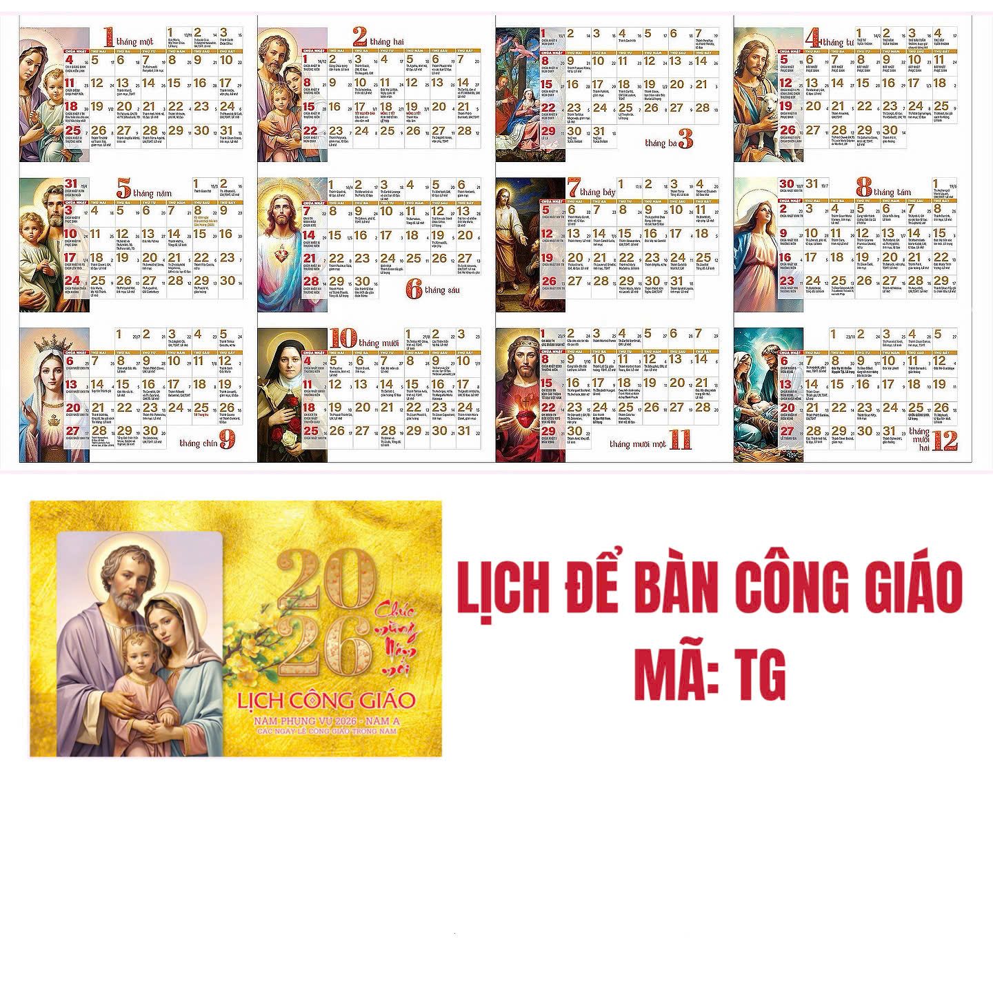 LỊCH ĐỂ BÀN THÁNH GIA