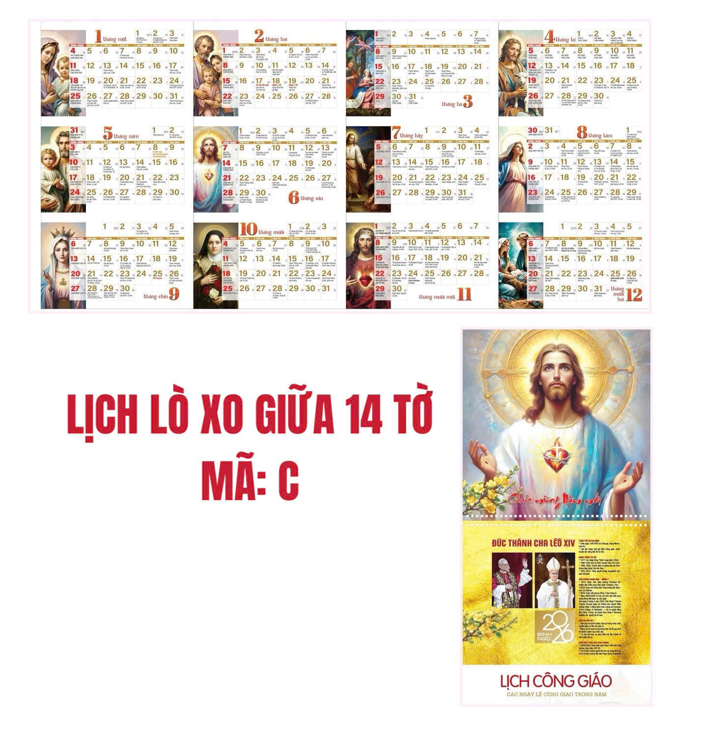 LỊCH LÒ XO GIỮA 14 TỜ THÁNH TÂM CHÚA
