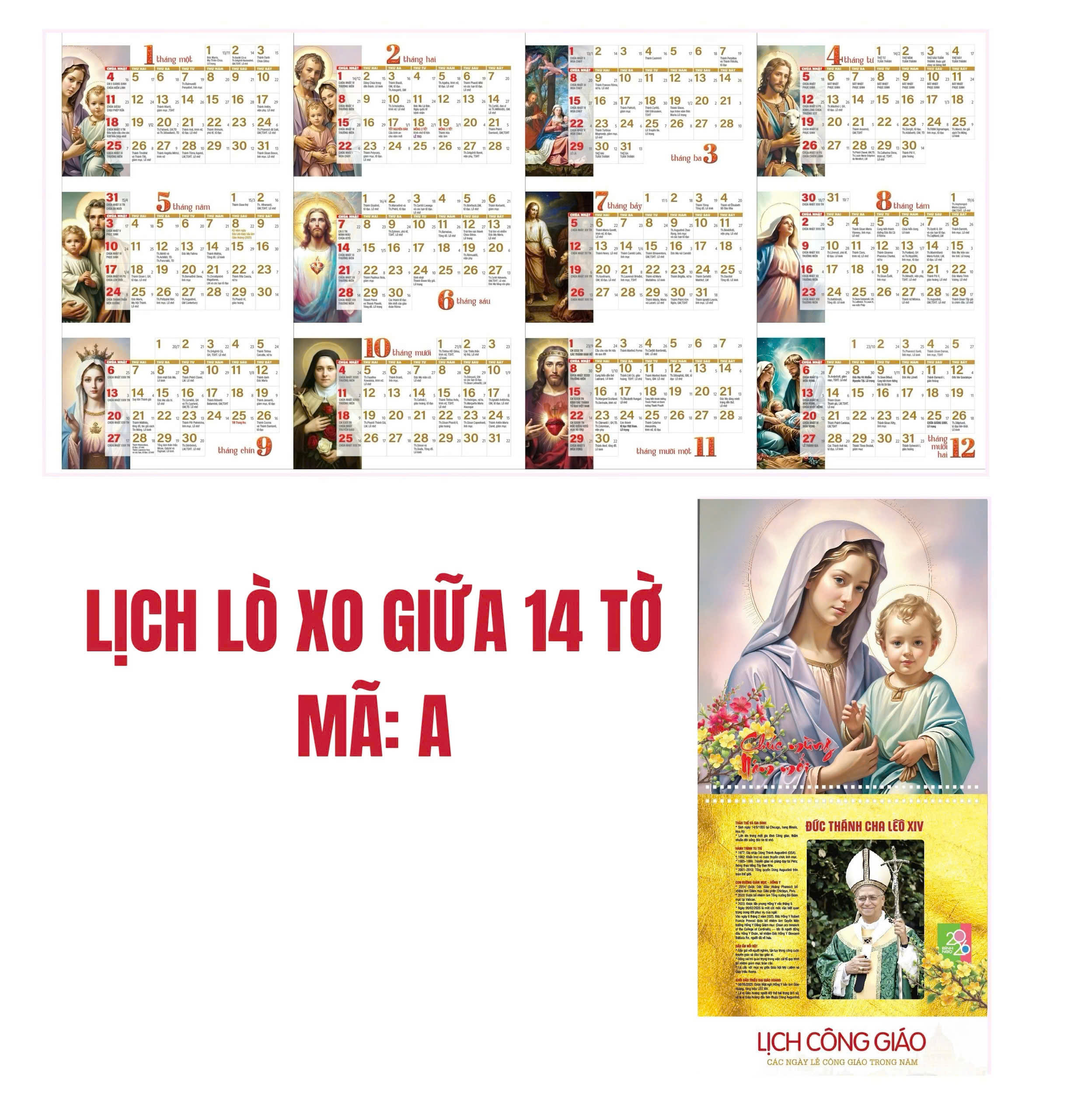 LỊCH LÒ XO GIỮA 14 TỜ MẸ THIÊN CHÚA