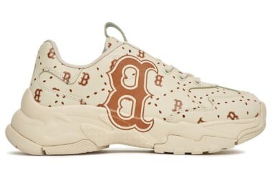R16 MLB BigBall Chunky Saffiano Diamond Monogram Boston Red Sox Beige