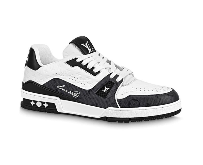 R19 LOUIS VUITTON TRAINER '54' BLACK WHITE MONOGRAM SNEAKER