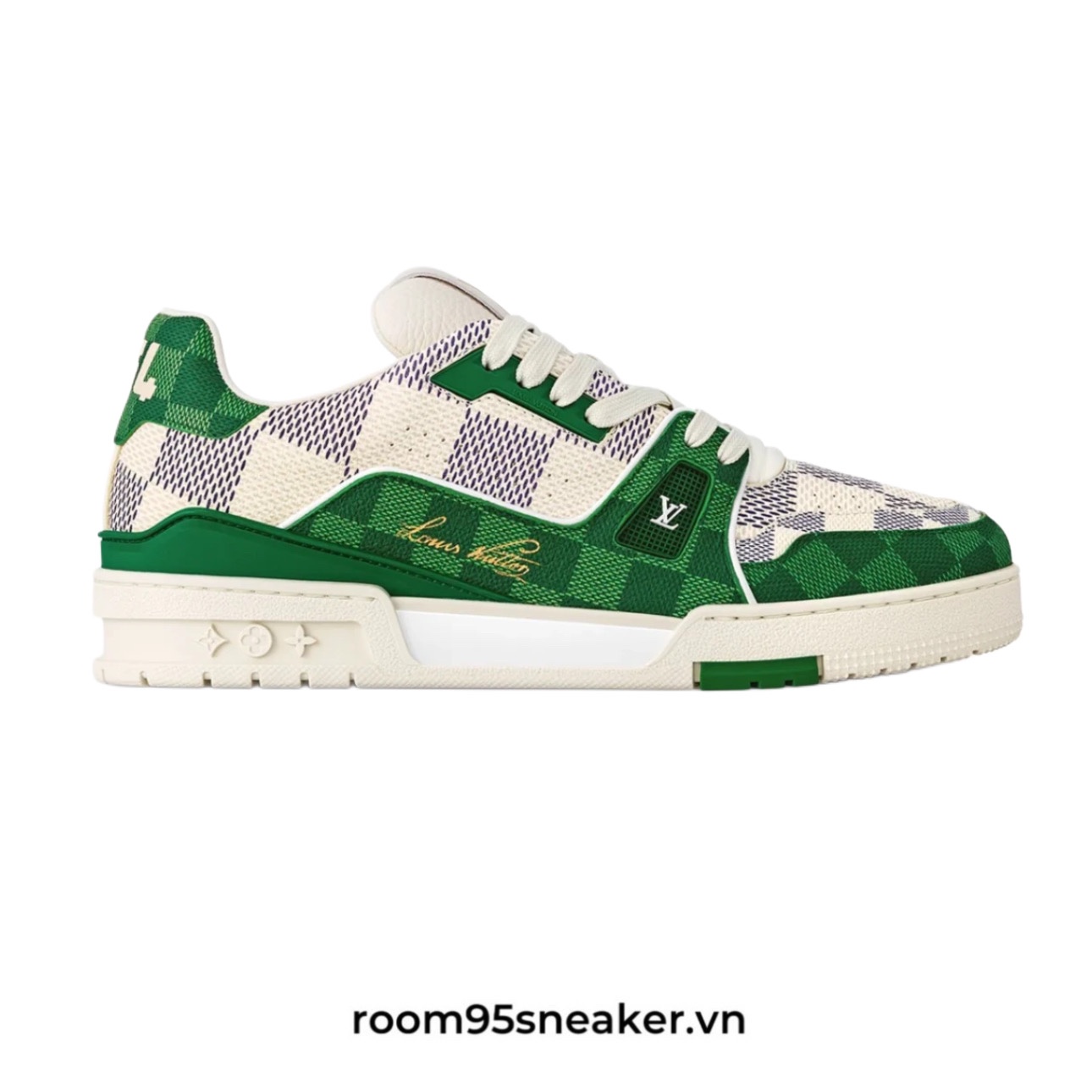 R19 Giày Louis Vuitton LV Trainer #54 Damier Green Best Quality