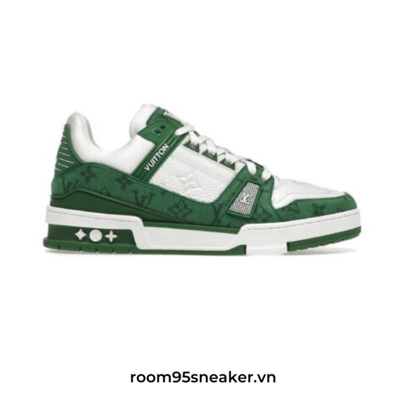 R19 Louis Vuitton LV Trainer Monogram Denim White Green - LS - 39