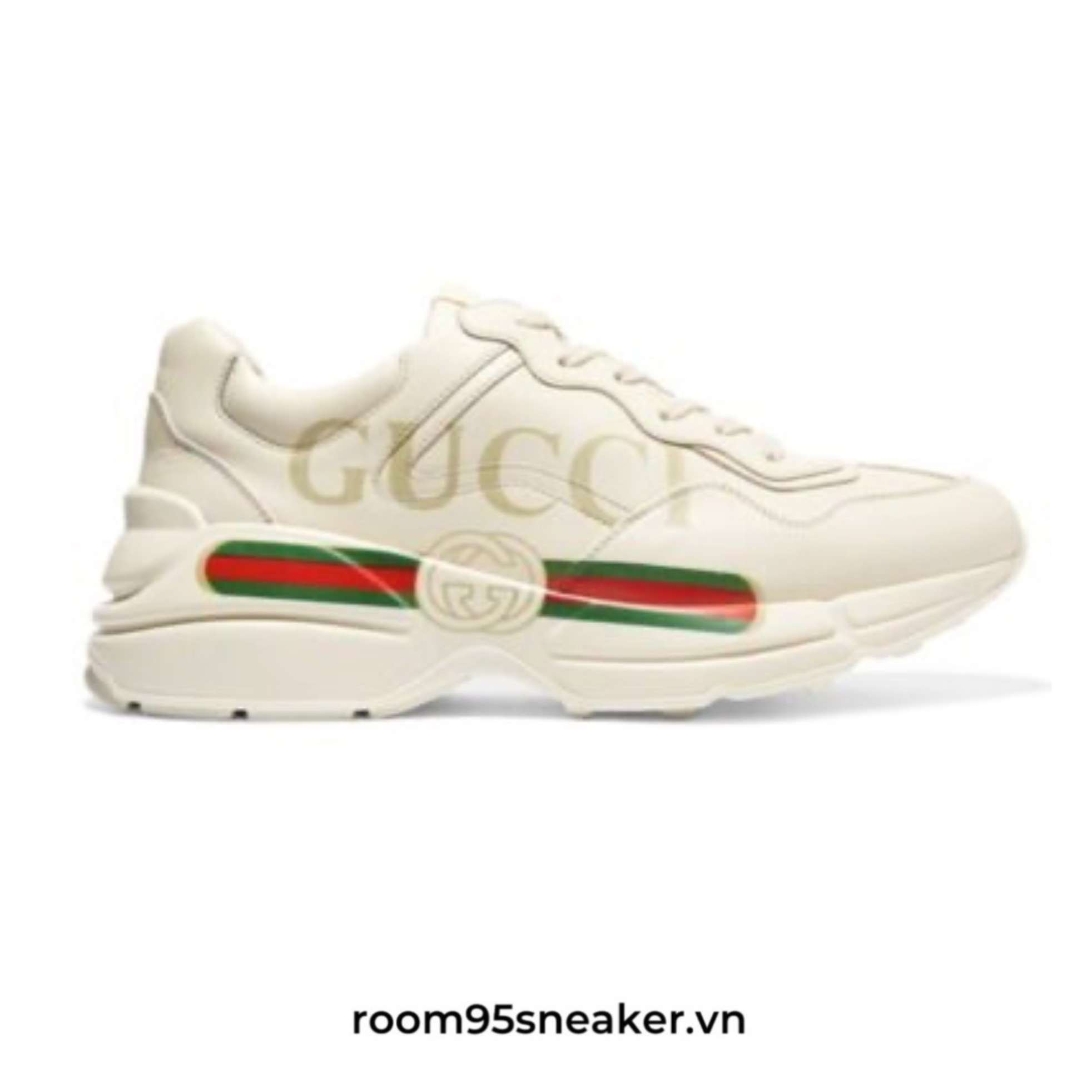 R20 GUCCI RHYTON LOGO LEATHER ( NGANG ) - 37.
