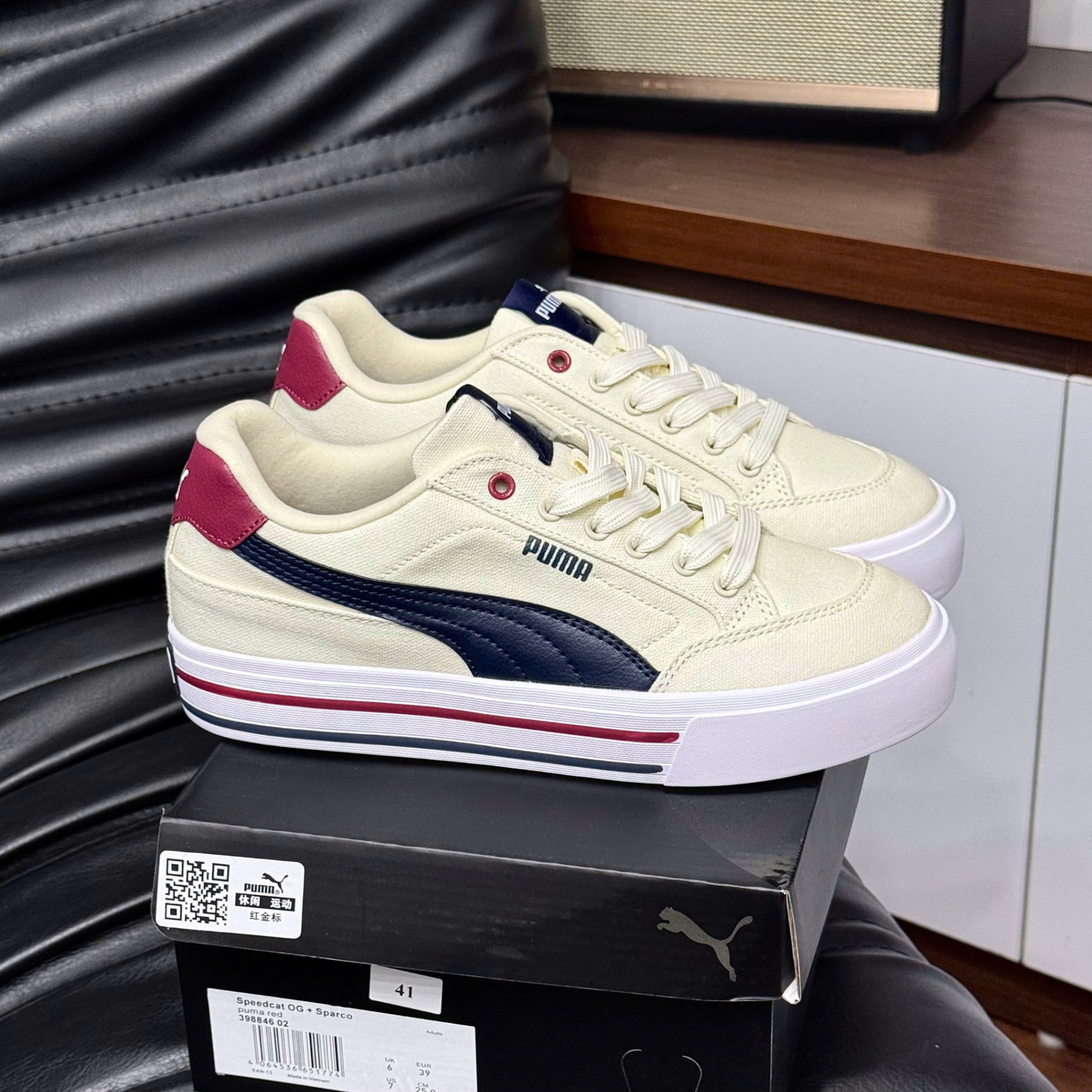 R22 Puma Court Classic Vulc FS “White Blue” - 36 - LS