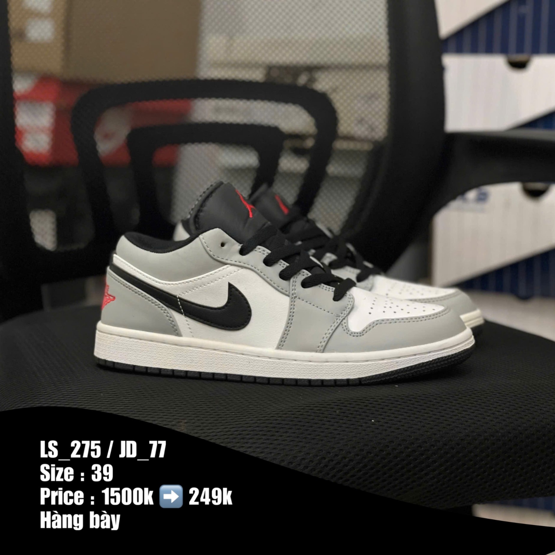 R01 Nike Air Jordan 1 Low ‘Light Smoke Grey - LS - 39