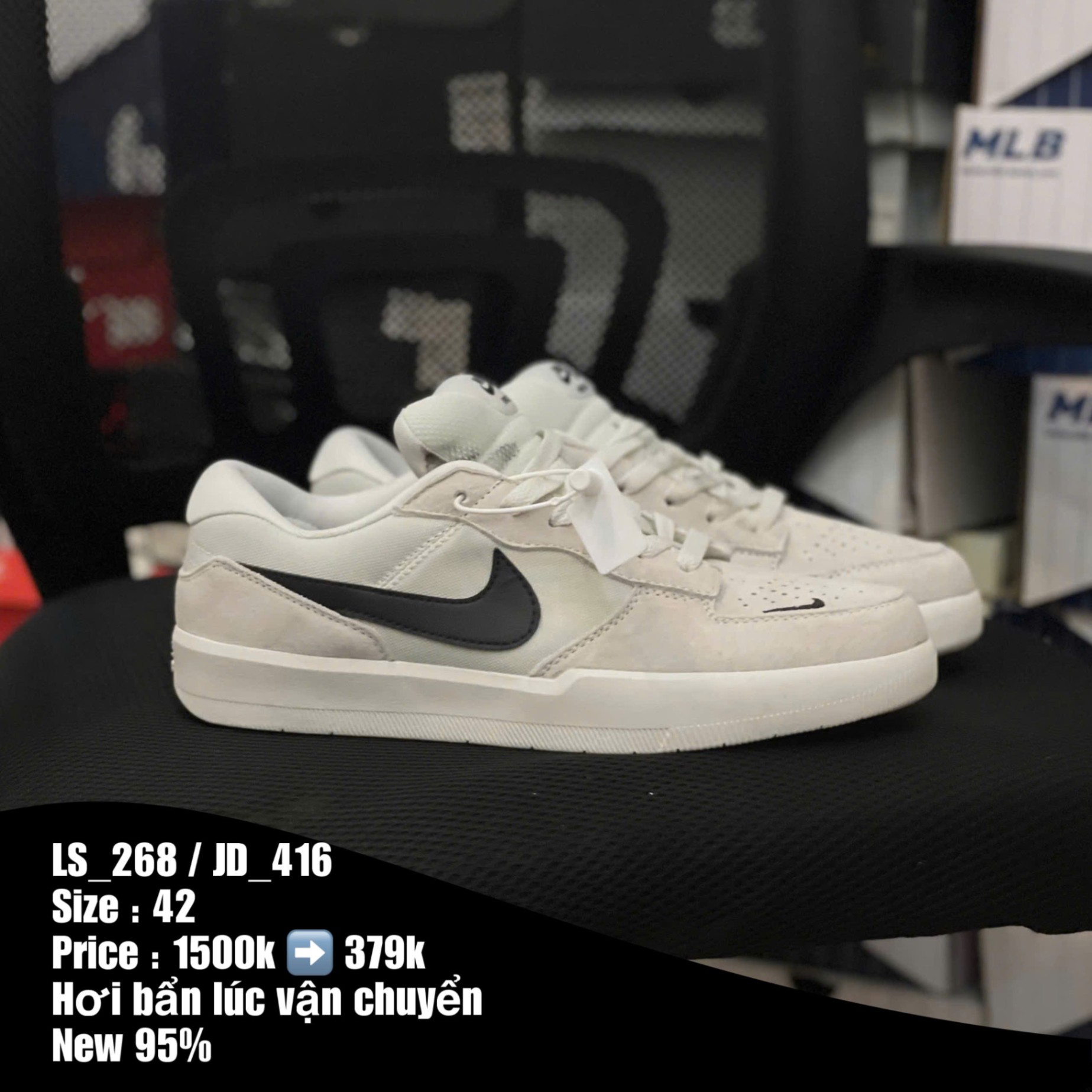 R07 Nike SB Force 58 Black White - LS - 42