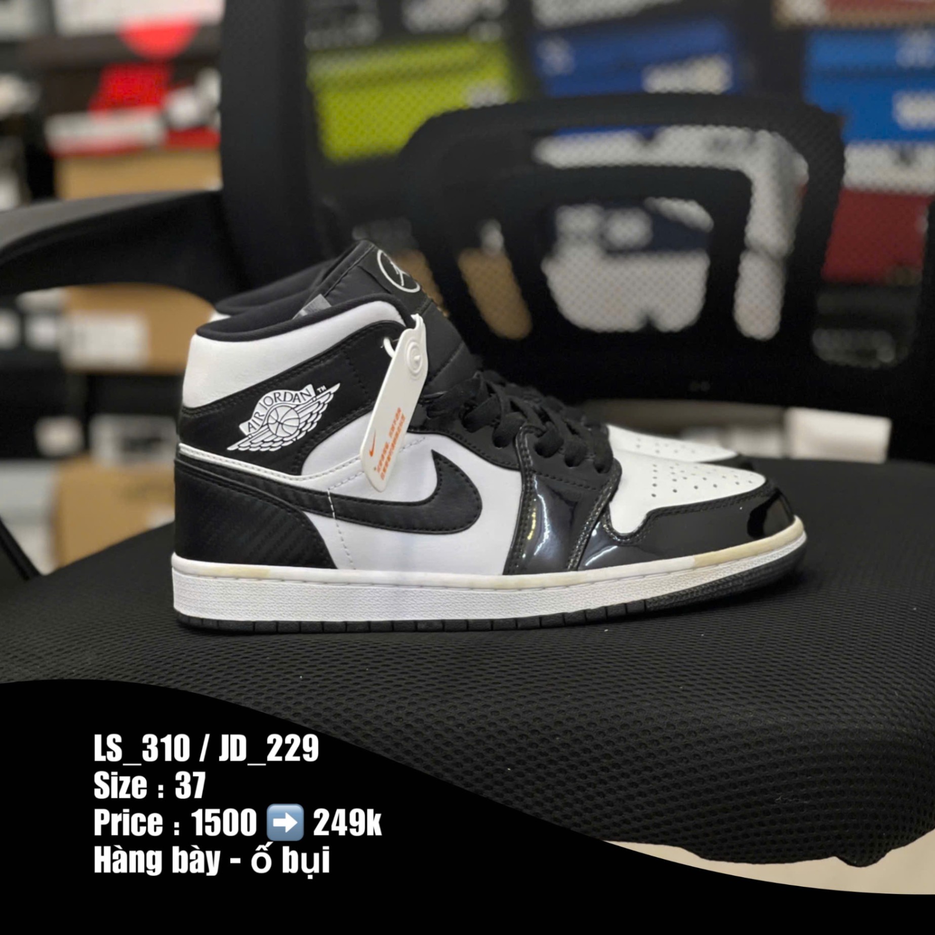 R04 Air Jordan 1 Mid Carbon Fiber - BÀY LS - 37