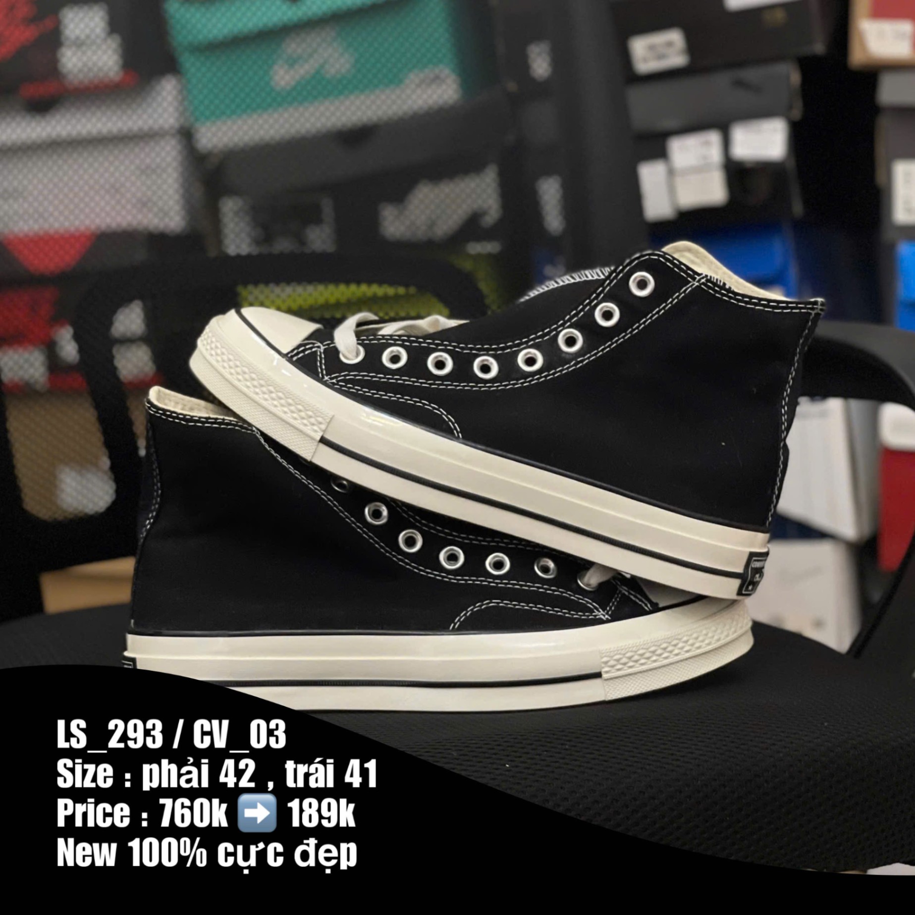 R23 Converse Chuck Taylor 1970s - Black HighTop - LS - 41