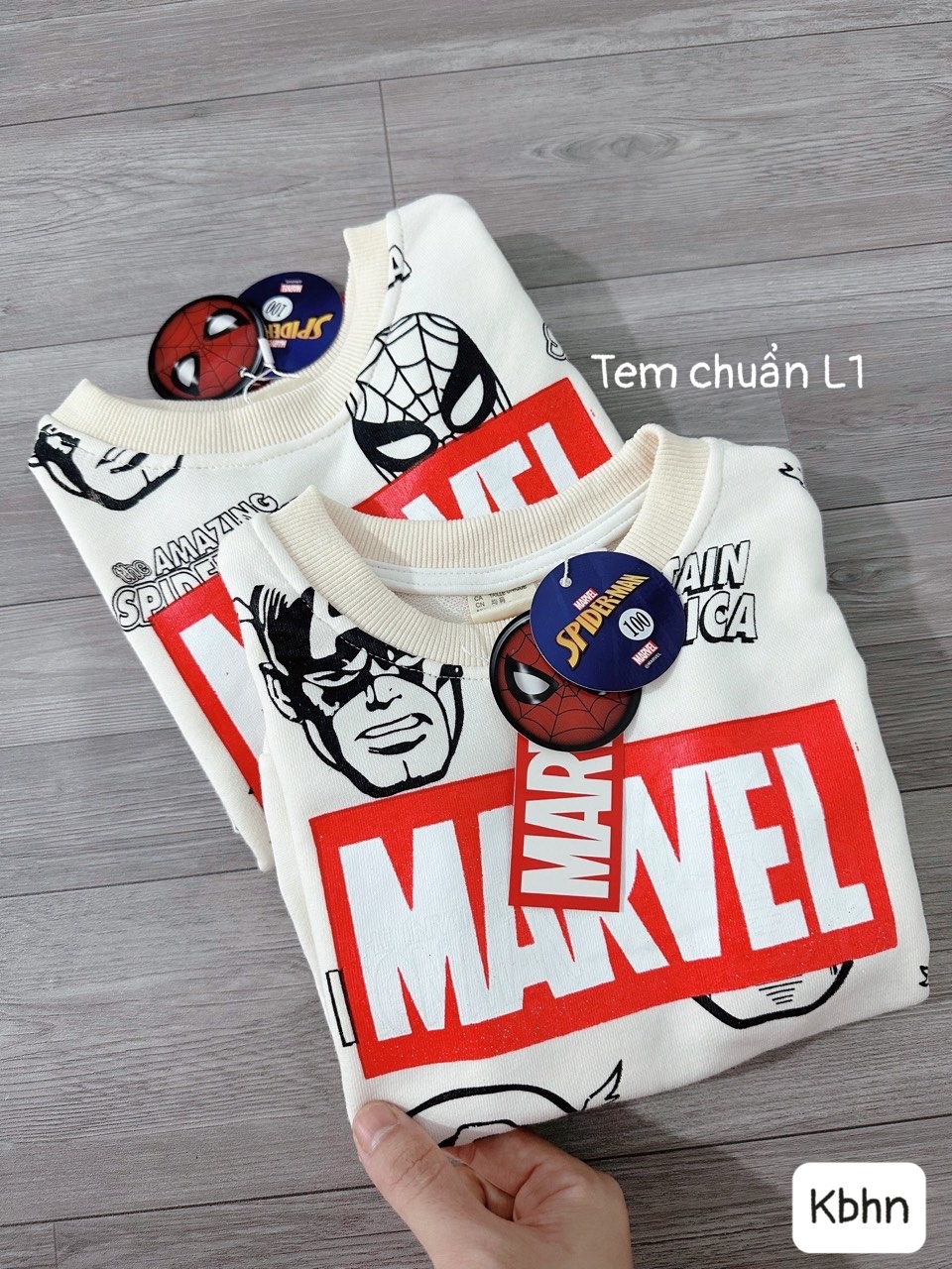 TP59- XẢ KHO BỘ NỈ NHỆN MARVEL MÀU BE VNXK