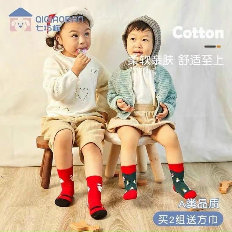 TH683- COMBO 10 ĐÔI TẤT NOEL CỔ CAO CHO BÉ