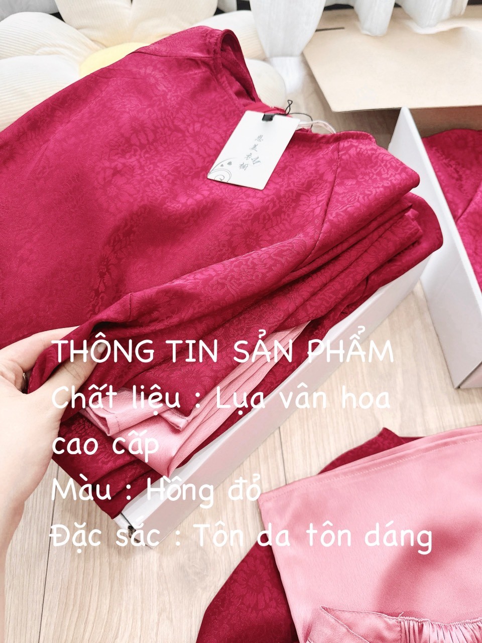 H532- SET ÁO DÀI GẤM HOA SUÔNG