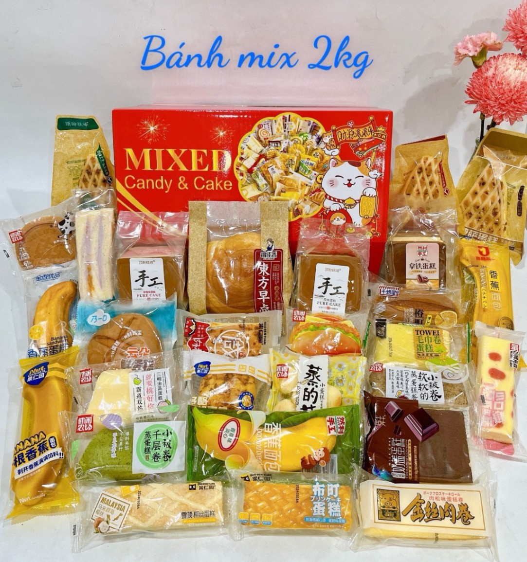 H2767- BÁNH ĐÀI LOAN MIX VỊ CỰC NGON GIÁ TỐT- Thùng 2kg