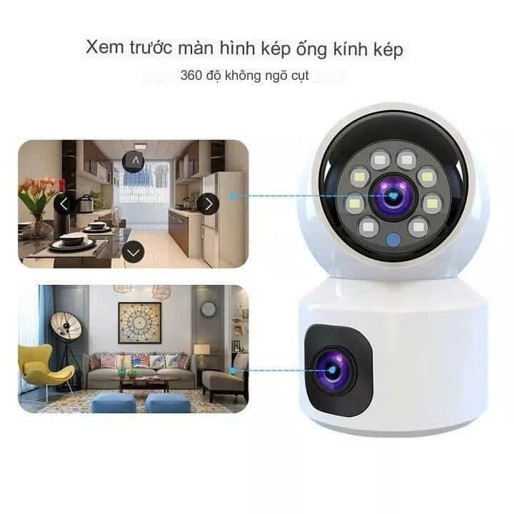 NO492- CAMERA 2 MẮT XOAY 360 ĐỘ