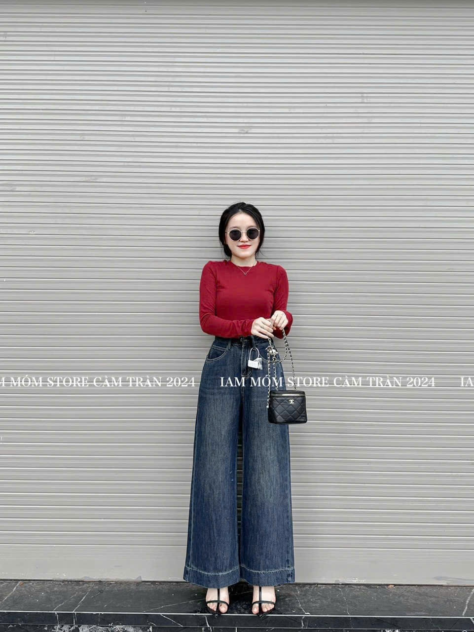 Y1623- QUẦN JEANS SUÔNG XANH GẤU TO KÈM ĐAI