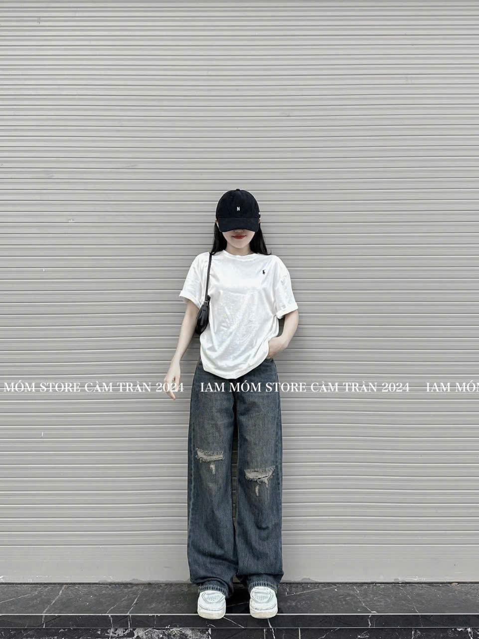 Y1624- QUẦN JEANS SUÔNG XANH MÀI RÁCH me too