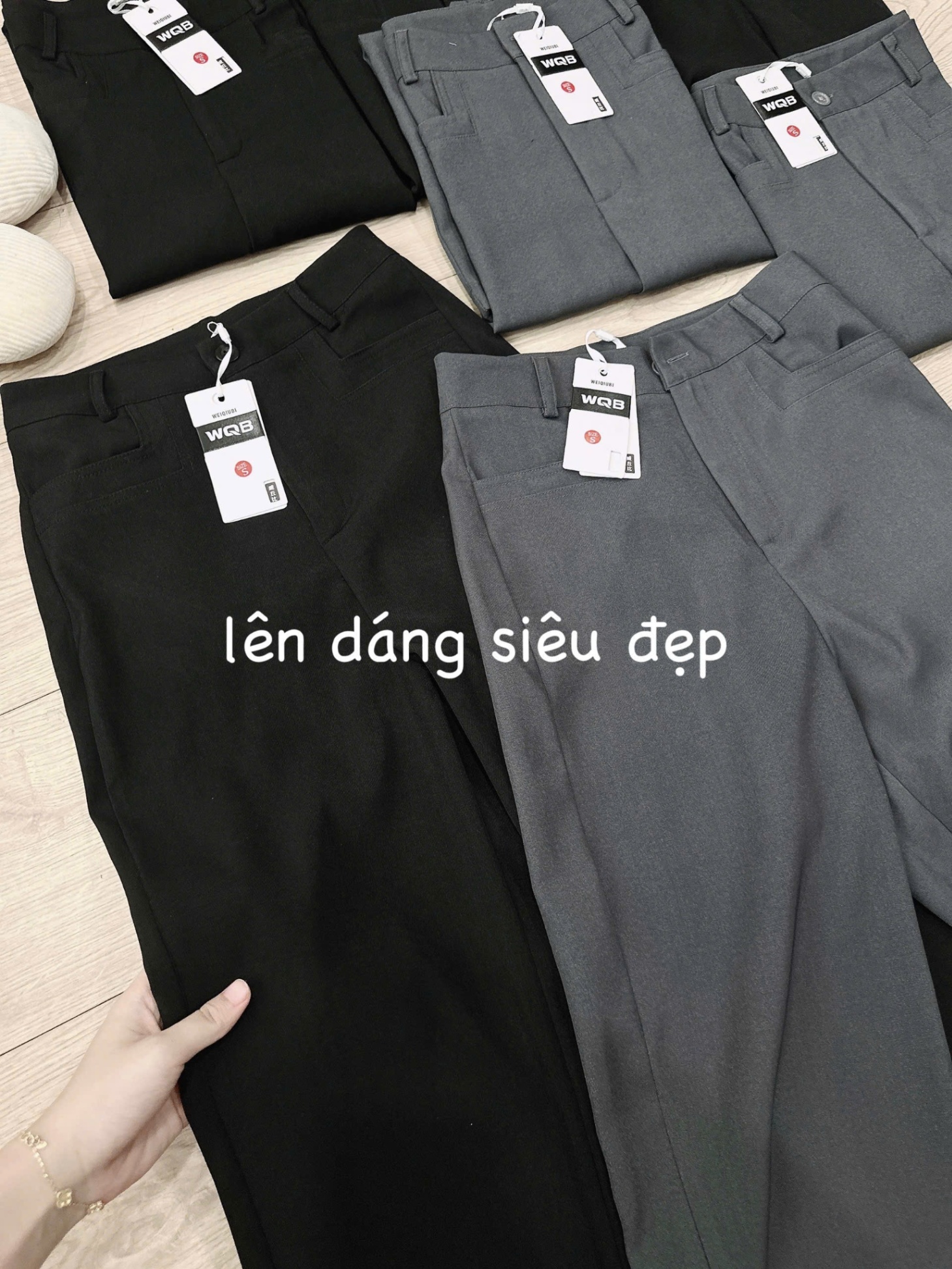 Y1655- QUẦN BAGGY SUÔNG ĐEN XÁM TÚI TRƯỚC