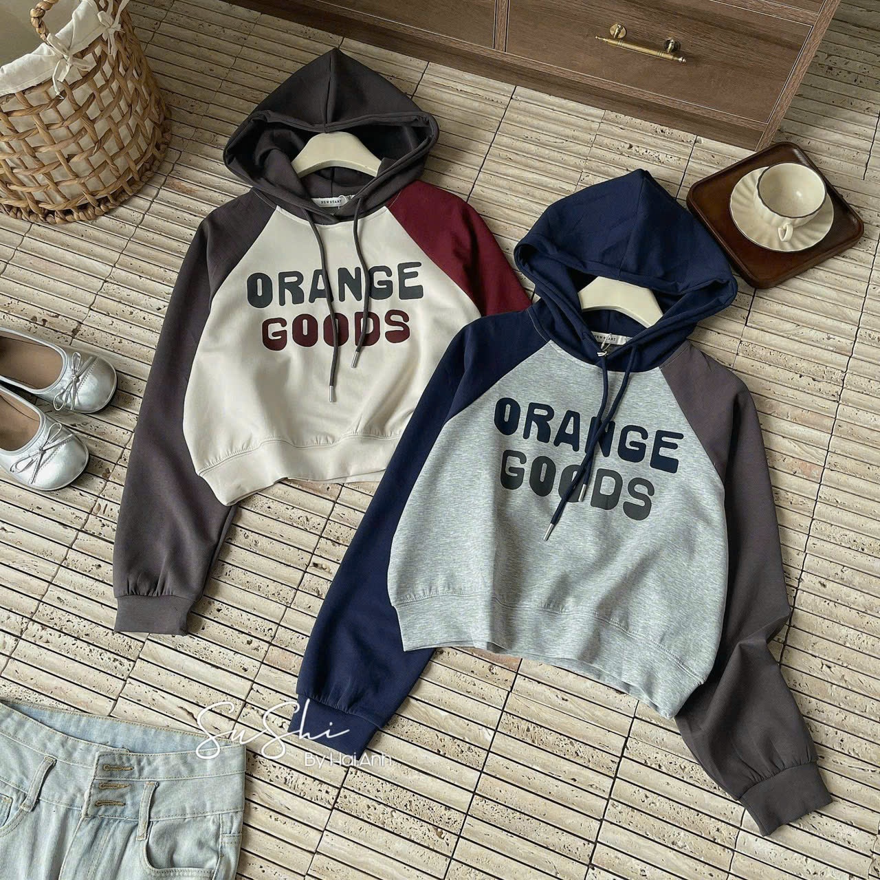 H3518 - ÁO HODIE MŨ QCCC CHỮ ORANGE GOOD