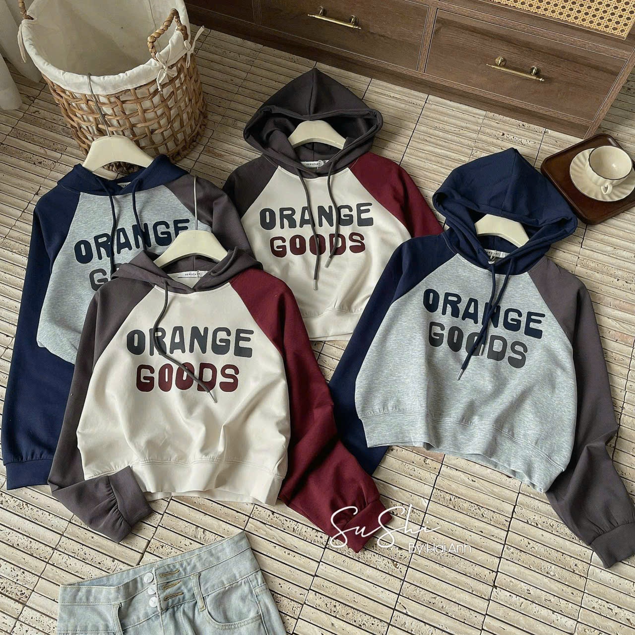 H3518 - ÁO HODIE MŨ QCCC CHỮ ORANGE GOOD