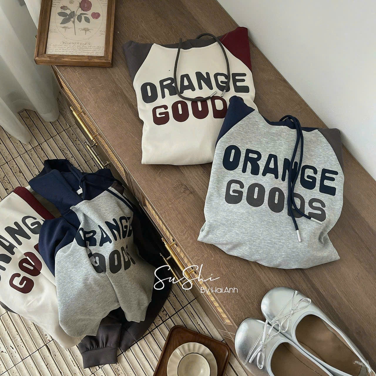 H3518 - ÁO HODIE MŨ QCCC CHỮ ORANGE GOOD