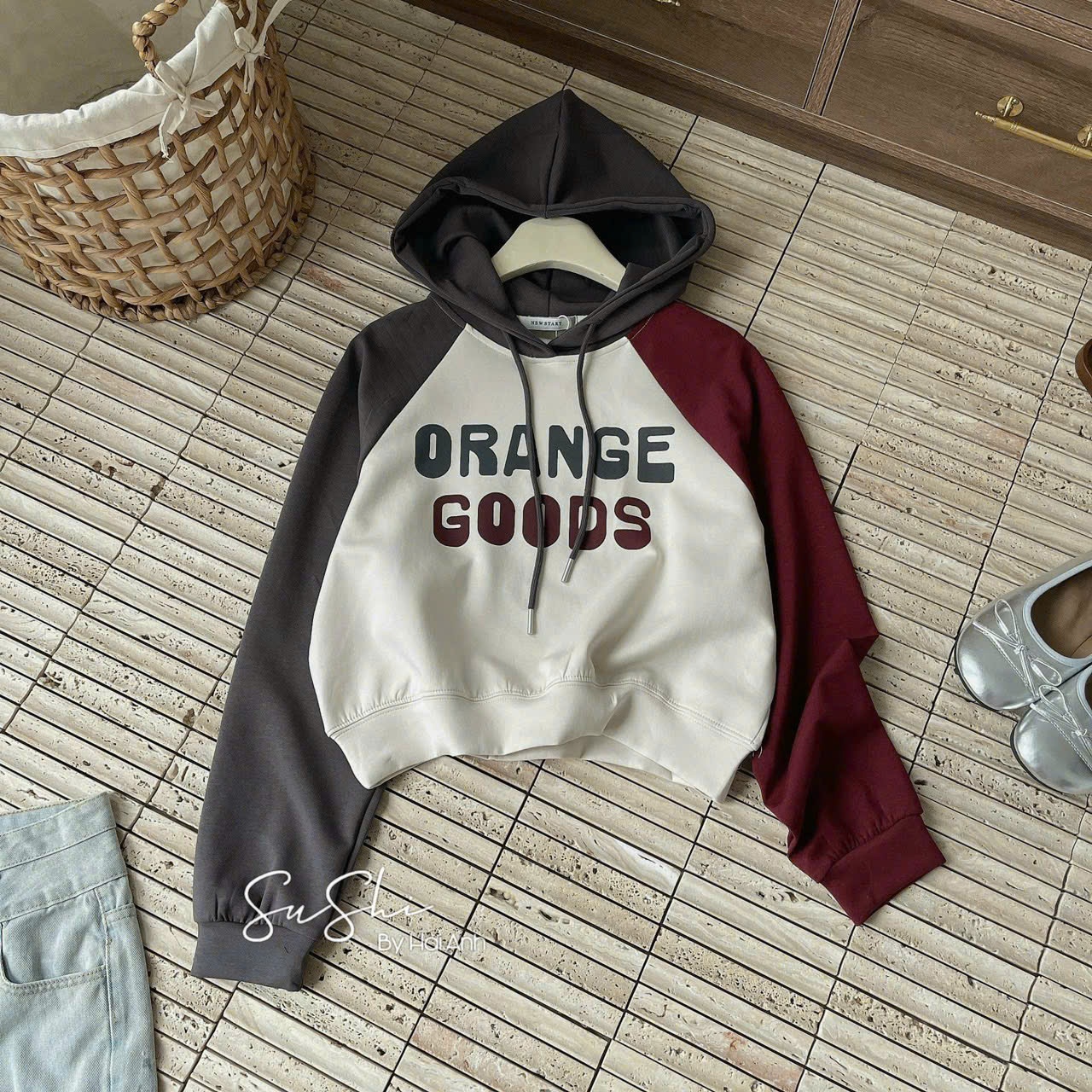 H3518 - ÁO HODIE MŨ QCCC CHỮ ORANGE GOOD