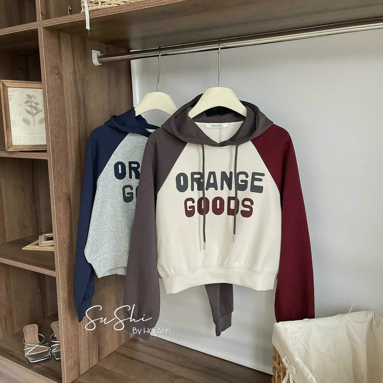 H3518 - ÁO HODIE MŨ QCCC CHỮ ORANGE GOOD