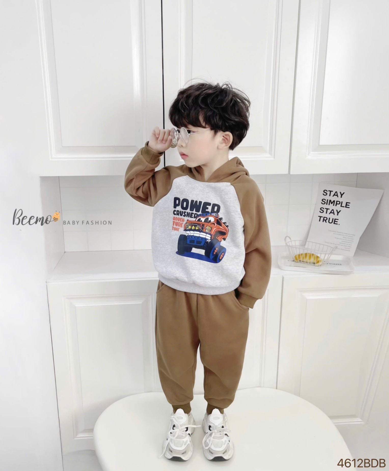 BEEMO 4612BDB- SET HOODIE RAGLAN IN HÌNH OTO