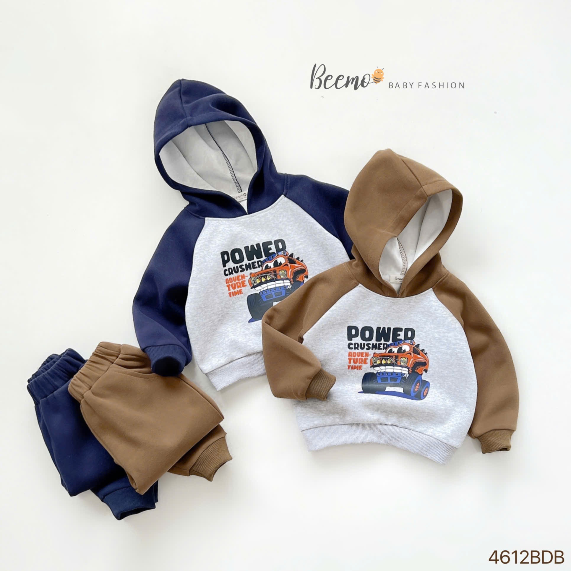 BEEMO 4612BDB- SET HOODIE RAGLAN IN HÌNH OTO