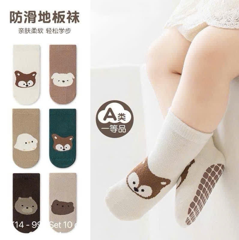 NO552- PACK 10 ĐÔI TẤT CHỐNG TRƯỢT BABY NEW