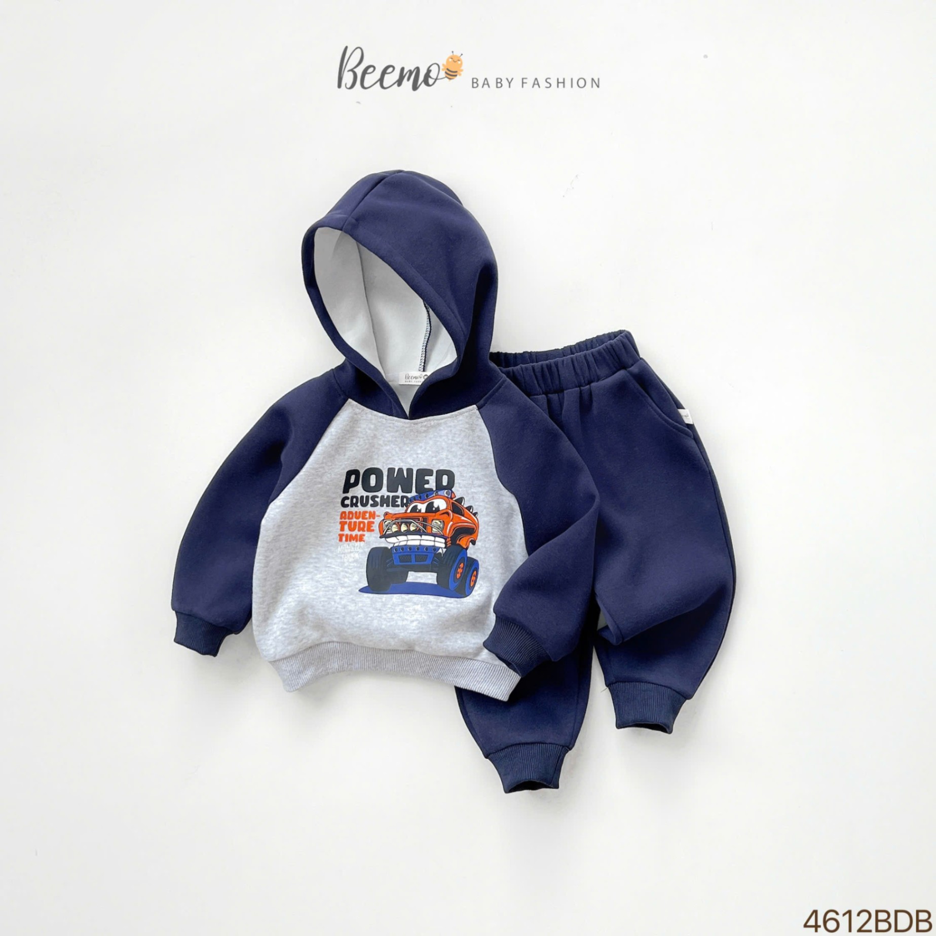 BEEMO 4612BDB- SET HOODIE RAGLAN IN HÌNH OTO