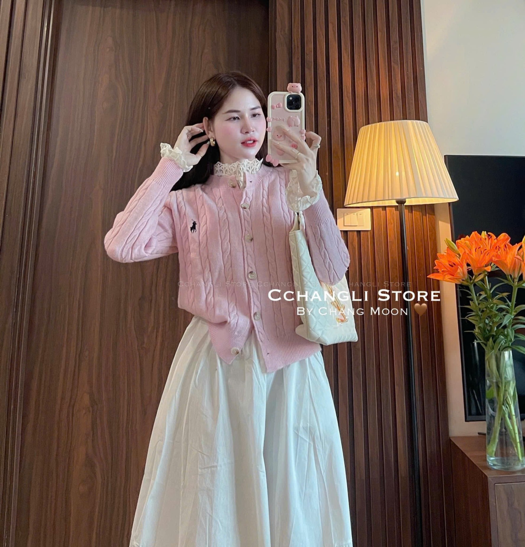 H3682- ÁO LEN CGD THỪNG THÊU NGỰA QC HOT