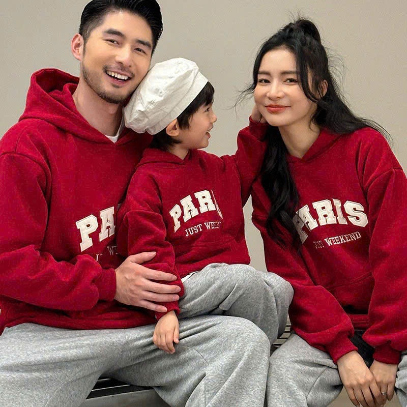 H3695- BỘ NỈ HODIE MŨ PARIS ĐỎ MẸ BÉ