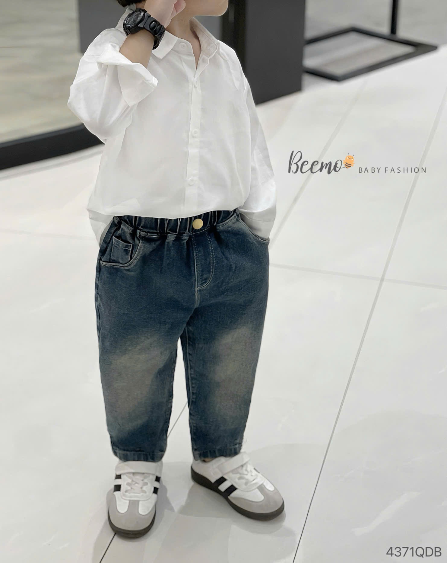 4371QDB - QUẦN BAGGY JEANS CHỈ NỔI BEEMO