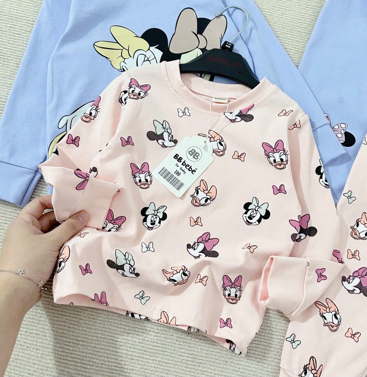 H3777- SET 2 BỘ ZIP HÌNH MICKY XANH HỒNG