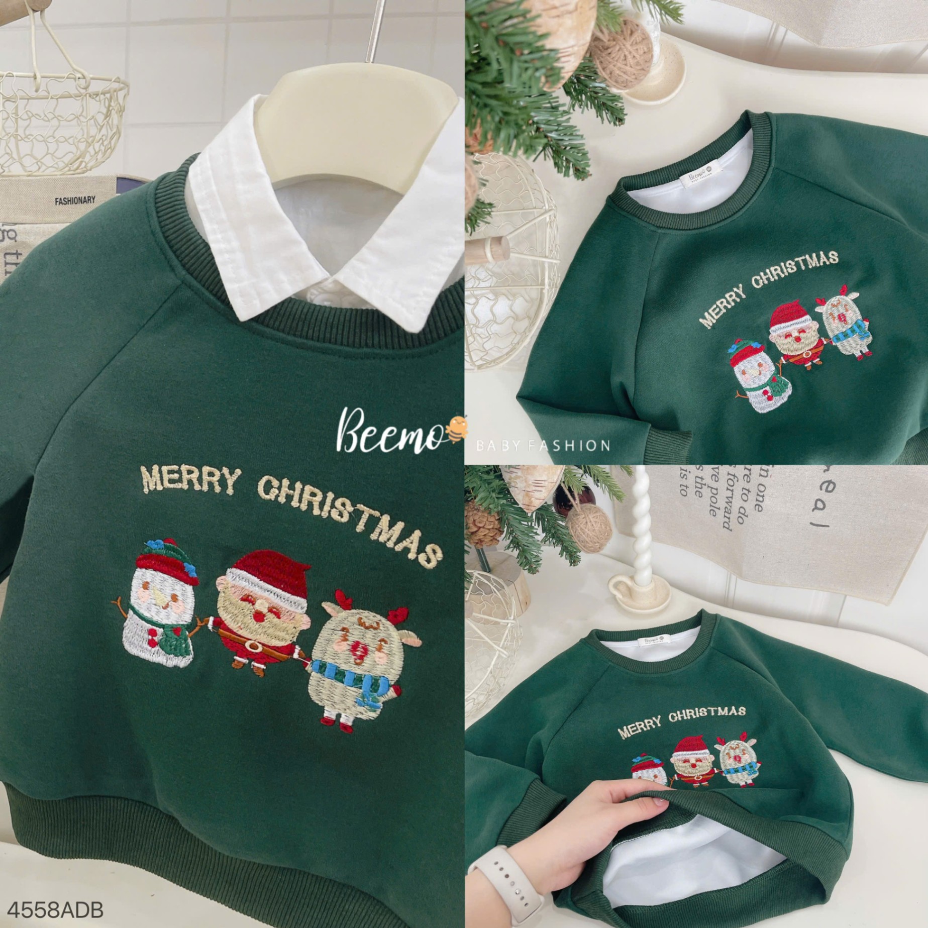 BEEMO 4558ADB- ÁO SWEATER THÊU GIÁNG SINH