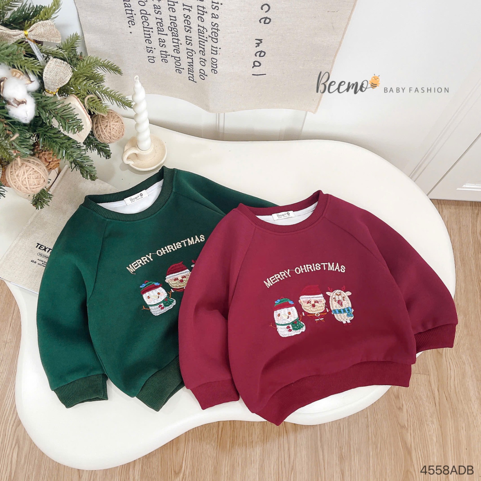 BEEMO 4558ADB- ÁO SWEATER THÊU GIÁNG SINH