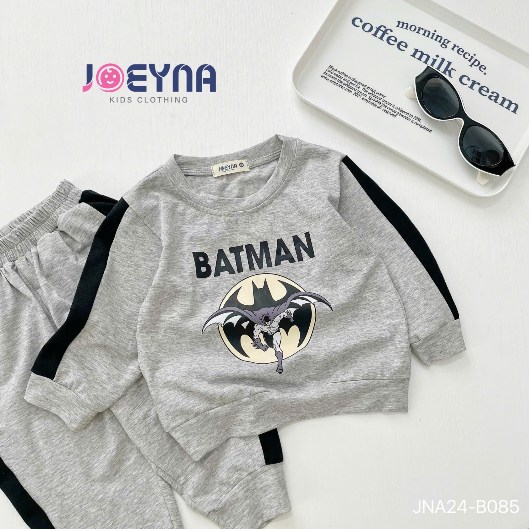 JOEYNA - JNA24-B085- SET COTTON DÀI TAY IN HÌNH BATMAN