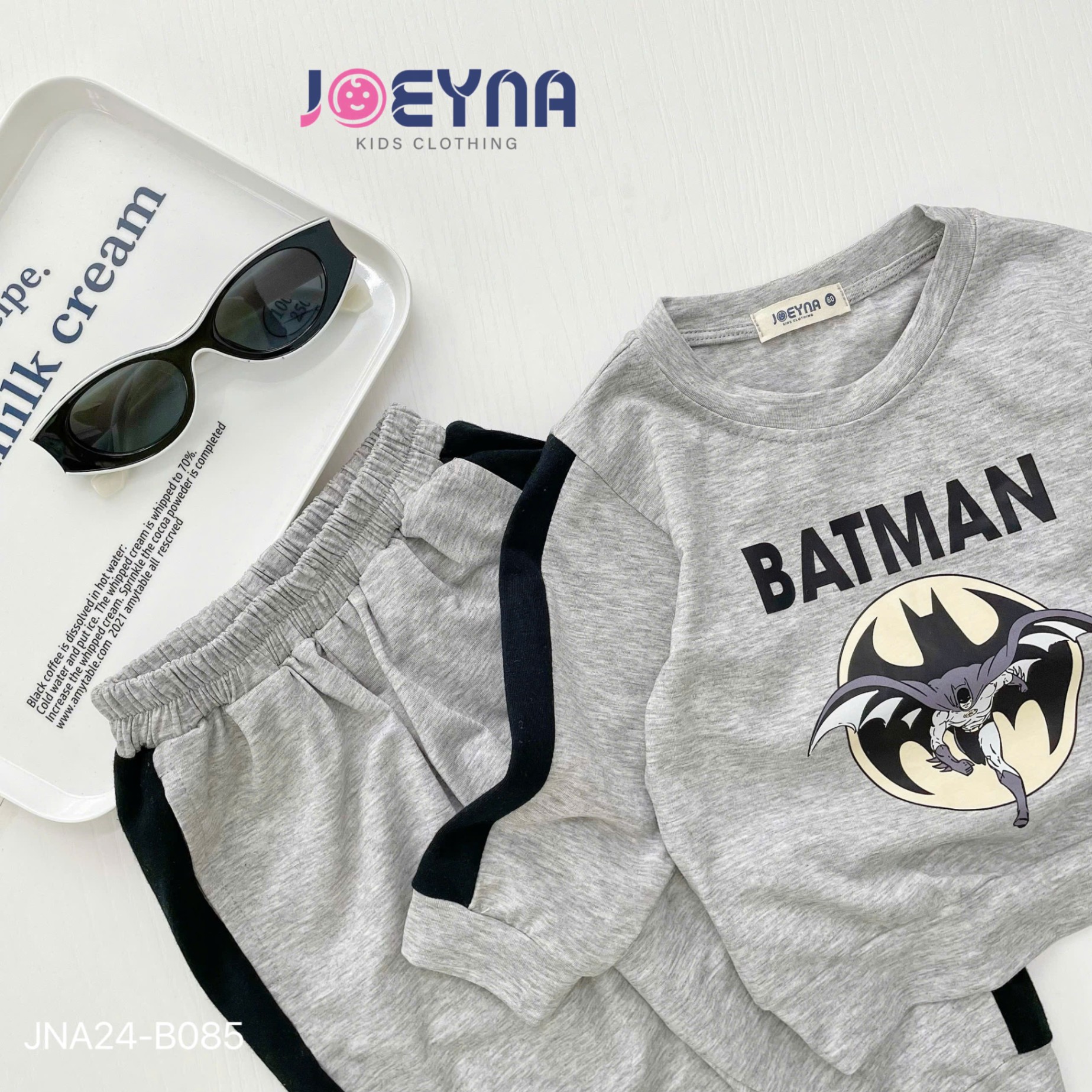 JOEYNA - JNA24-B085- SET COTTON DÀI TAY IN HÌNH BATMAN