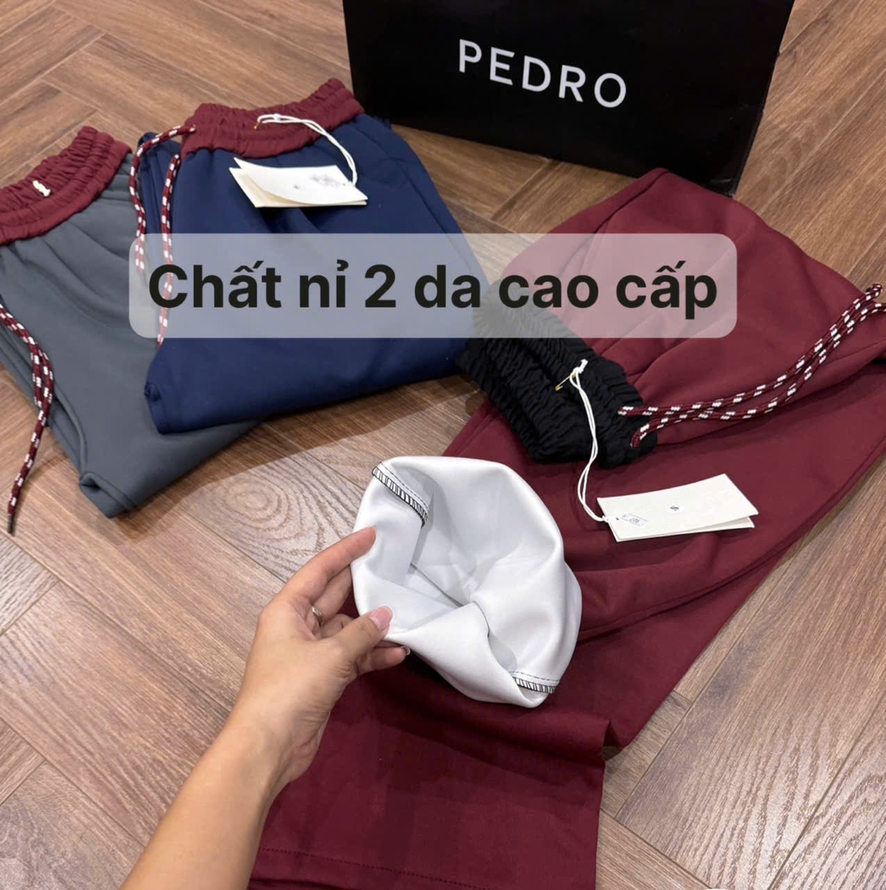 H3823- QUẦN NỈ SUÔNG 2 DA CẠP CHUN 4 MÀU