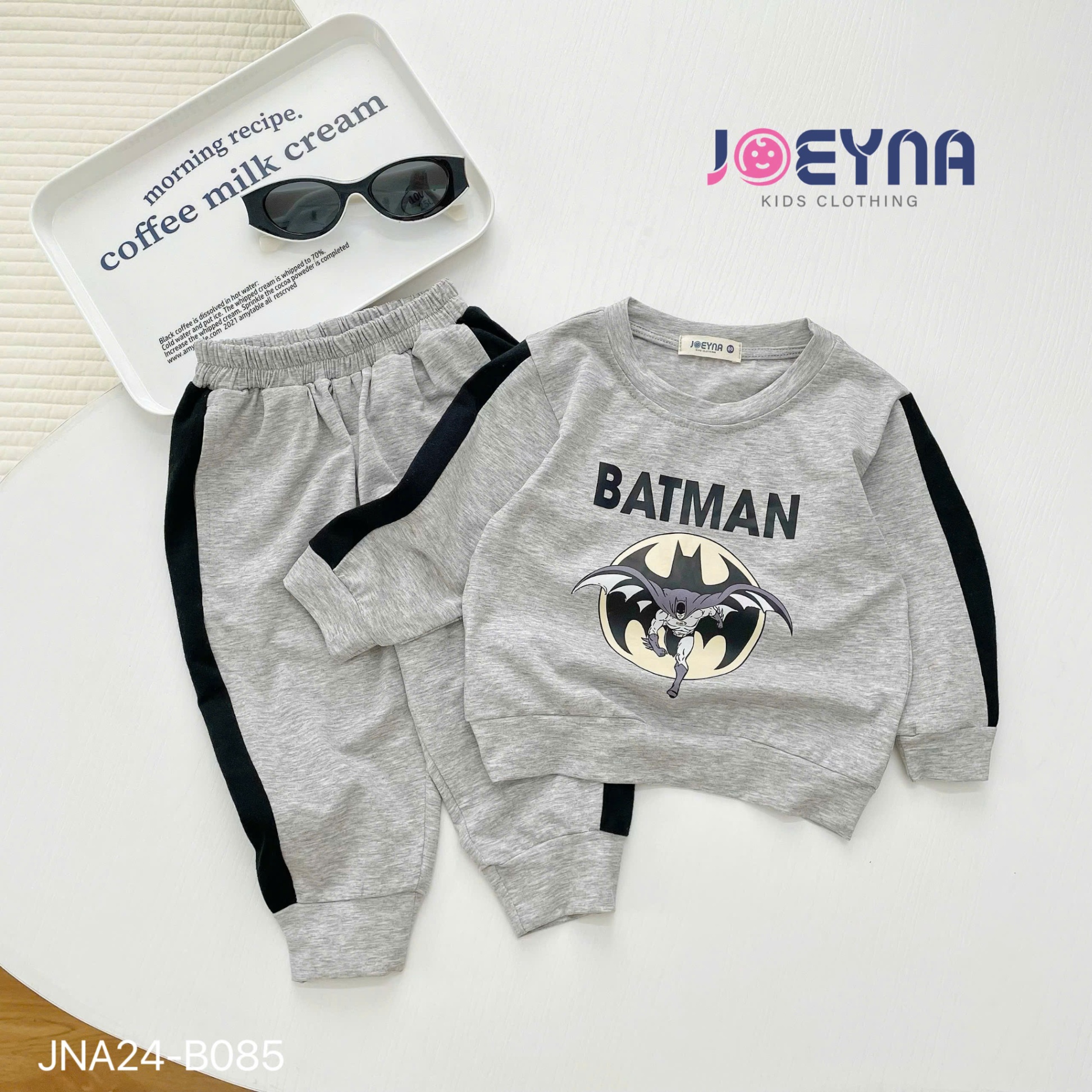 JOEYNA - JNA24-B085- SET COTTON DÀI TAY IN HÌNH BATMAN