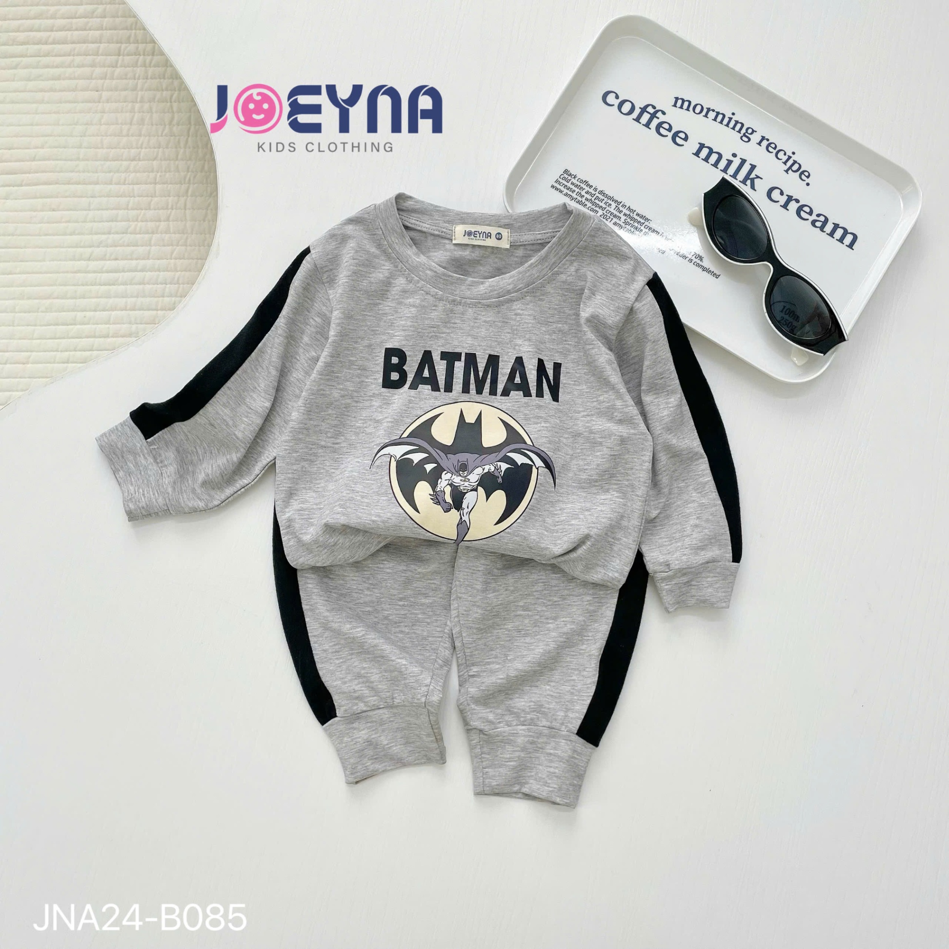 JOEYNA - JNA24-B085- SET COTTON DÀI TAY IN HÌNH BATMAN