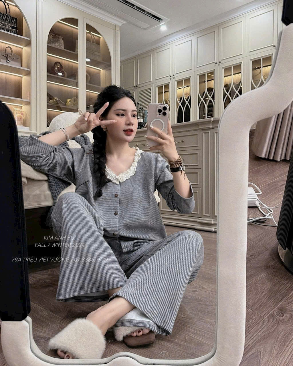 H3913-BỘ KẺ CỔ REN QUẦN SUÔNG 2 MÀU