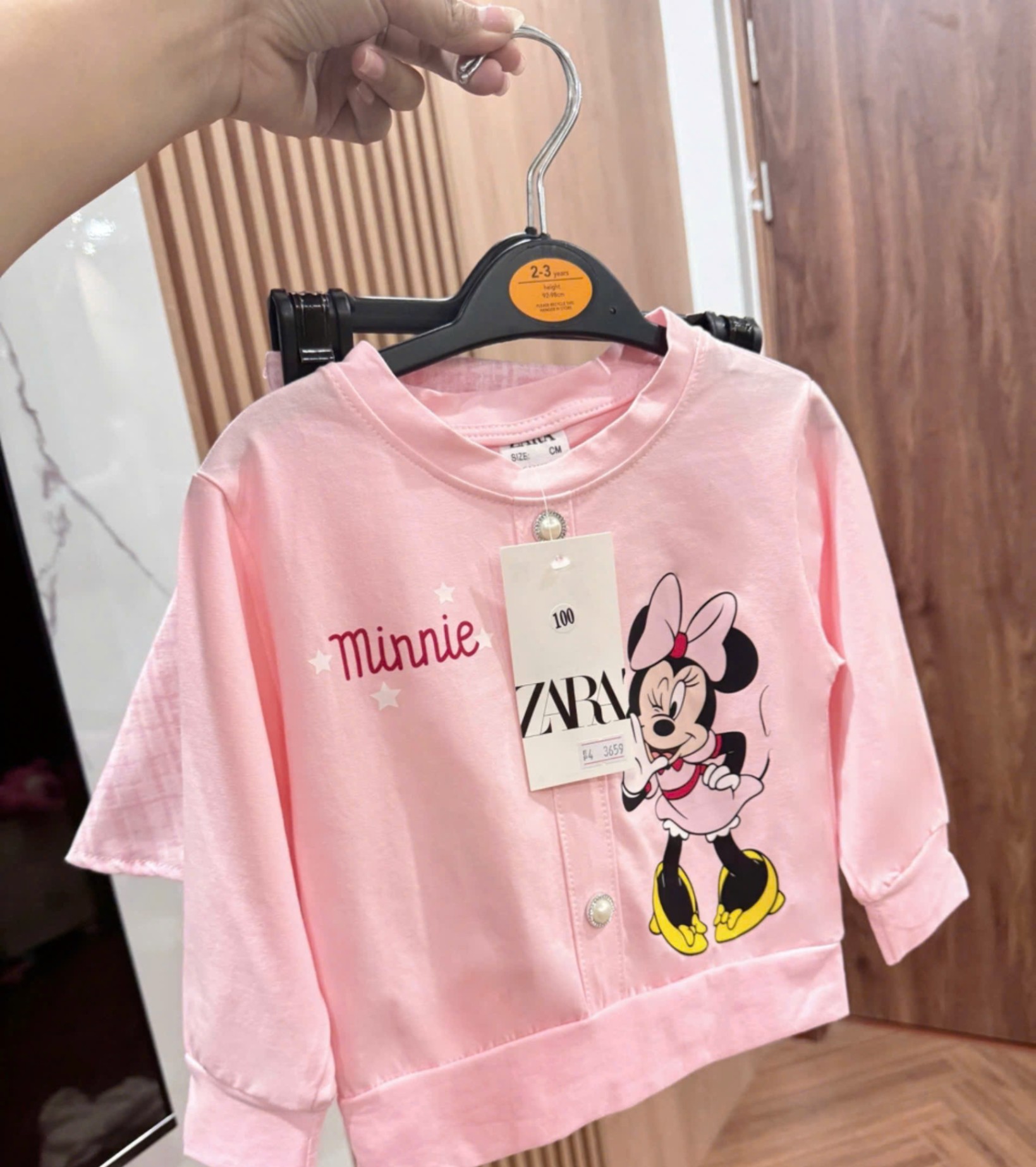 Y2116-SET BÉ GÁI ÁO HỒNG MICKEY MINNIE CVAY NƠ