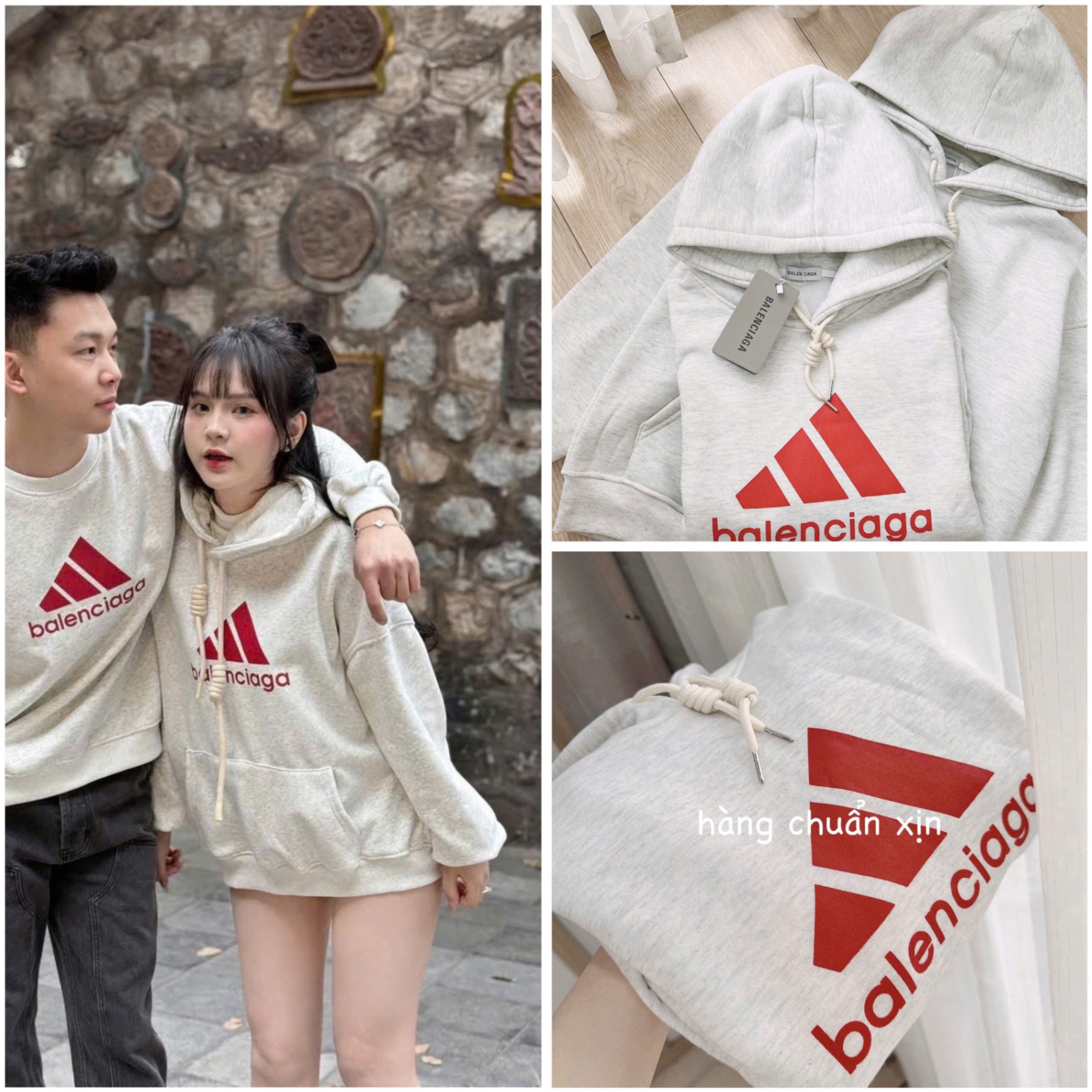 Y2412- ÁO NỈ NỮ HOODIE MŨ DAS BALENCIAGA