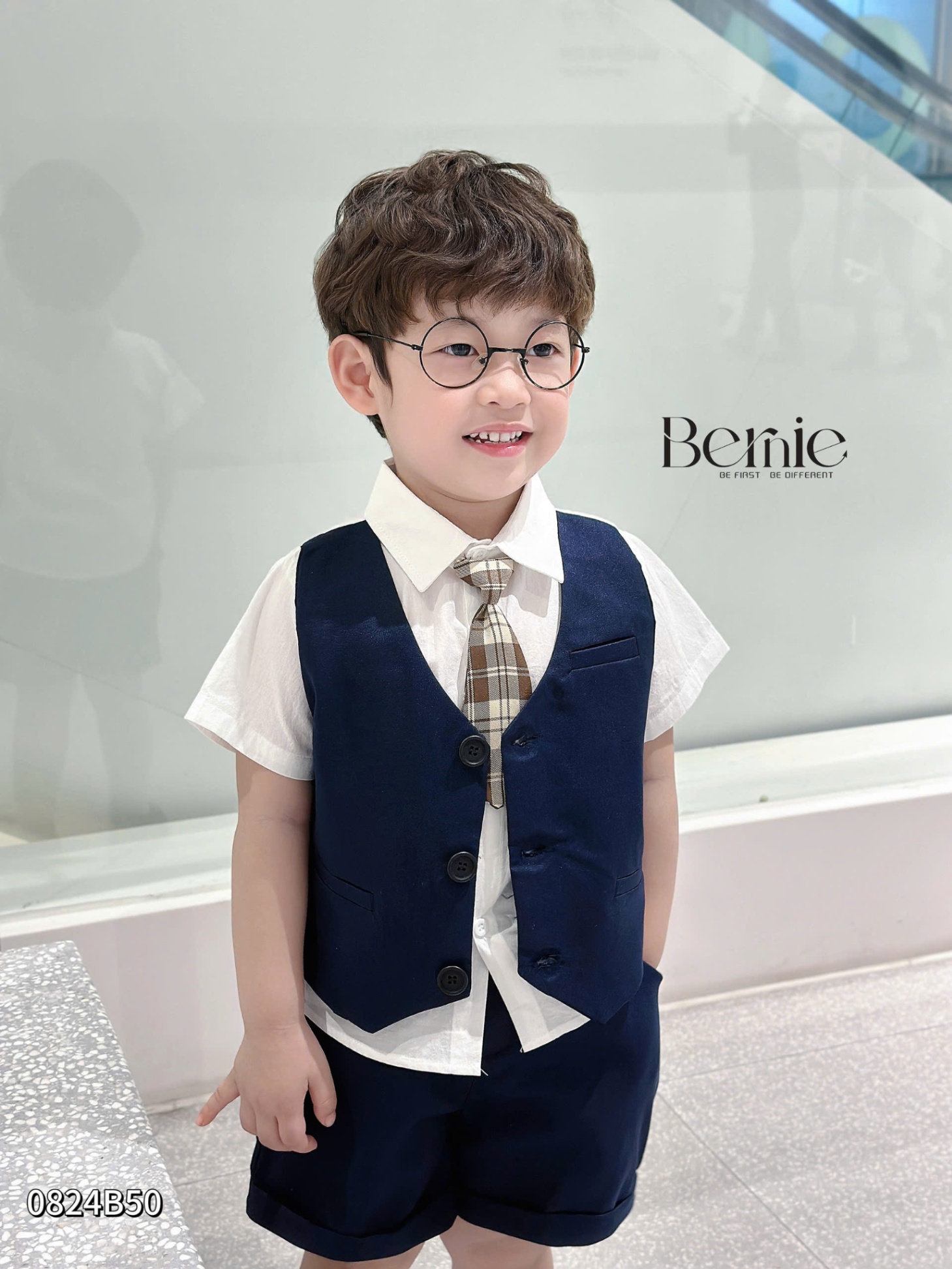 BERNIE- 0824B50- SET VEST 3 CT SANG CHẢNH CHO BÉ TRAI