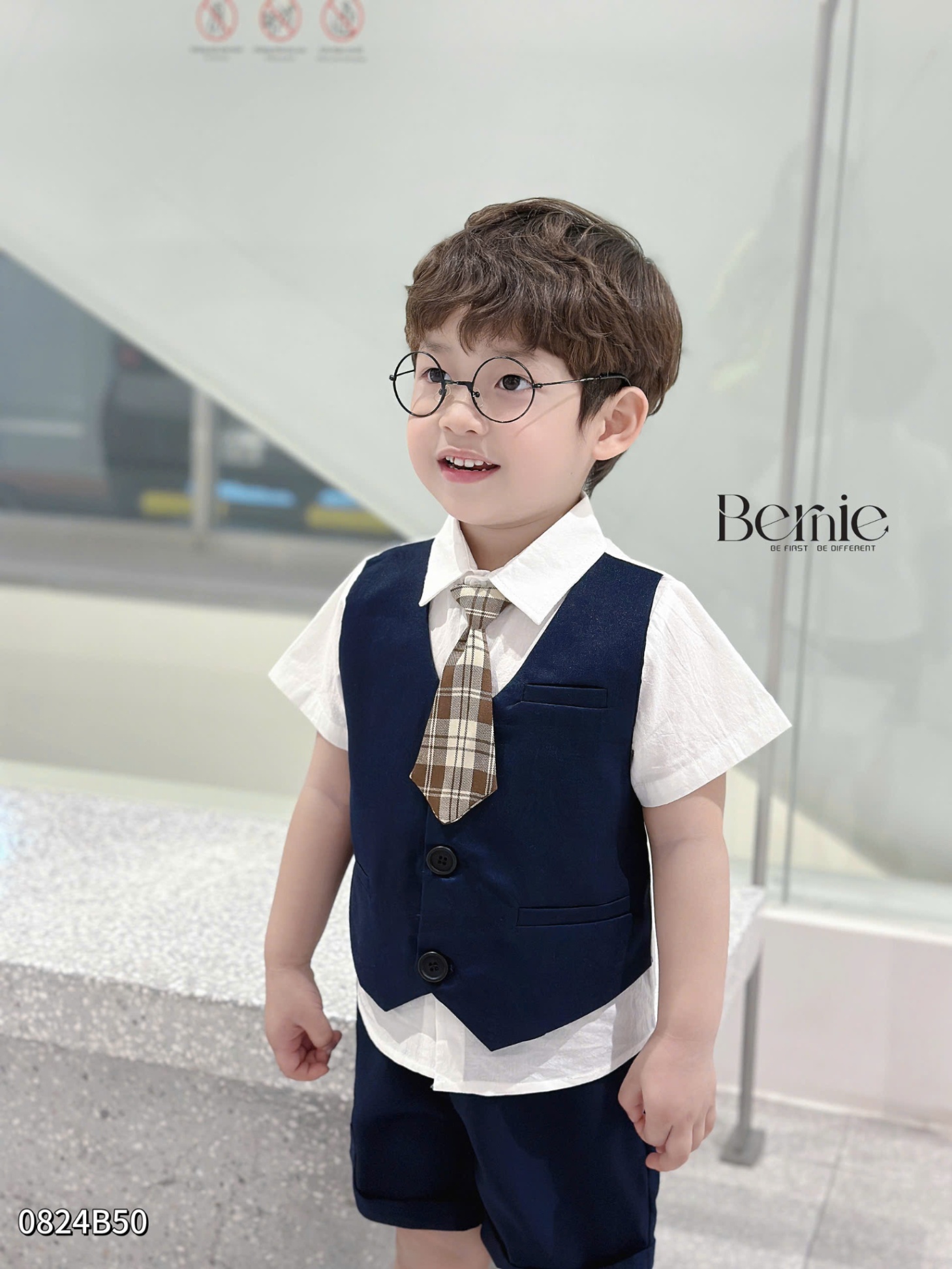 BERNIE- 0824B50- SET VEST 3 CT SANG CHẢNH CHO BÉ TRAI